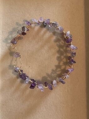 Hand Crafted Amethyst Chip Bracelet